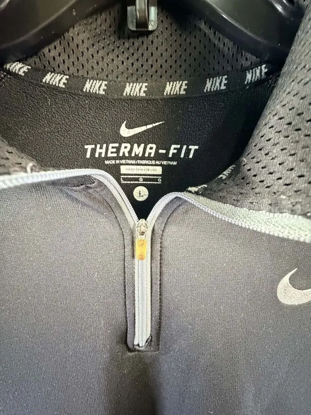 Nike Men's Therma-FIT 1/4 Zip Pullover Fleece Black Gray Size L